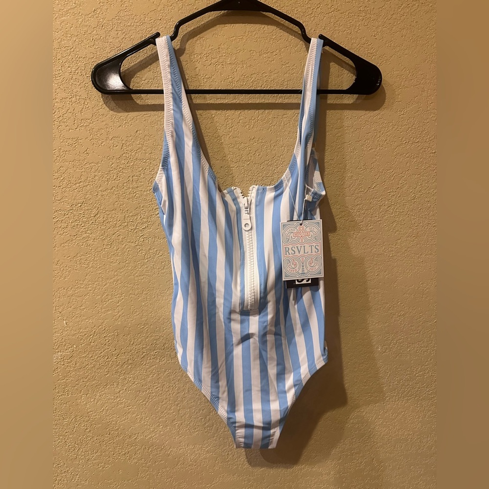 Rsvlts pinstripe swimsuit.